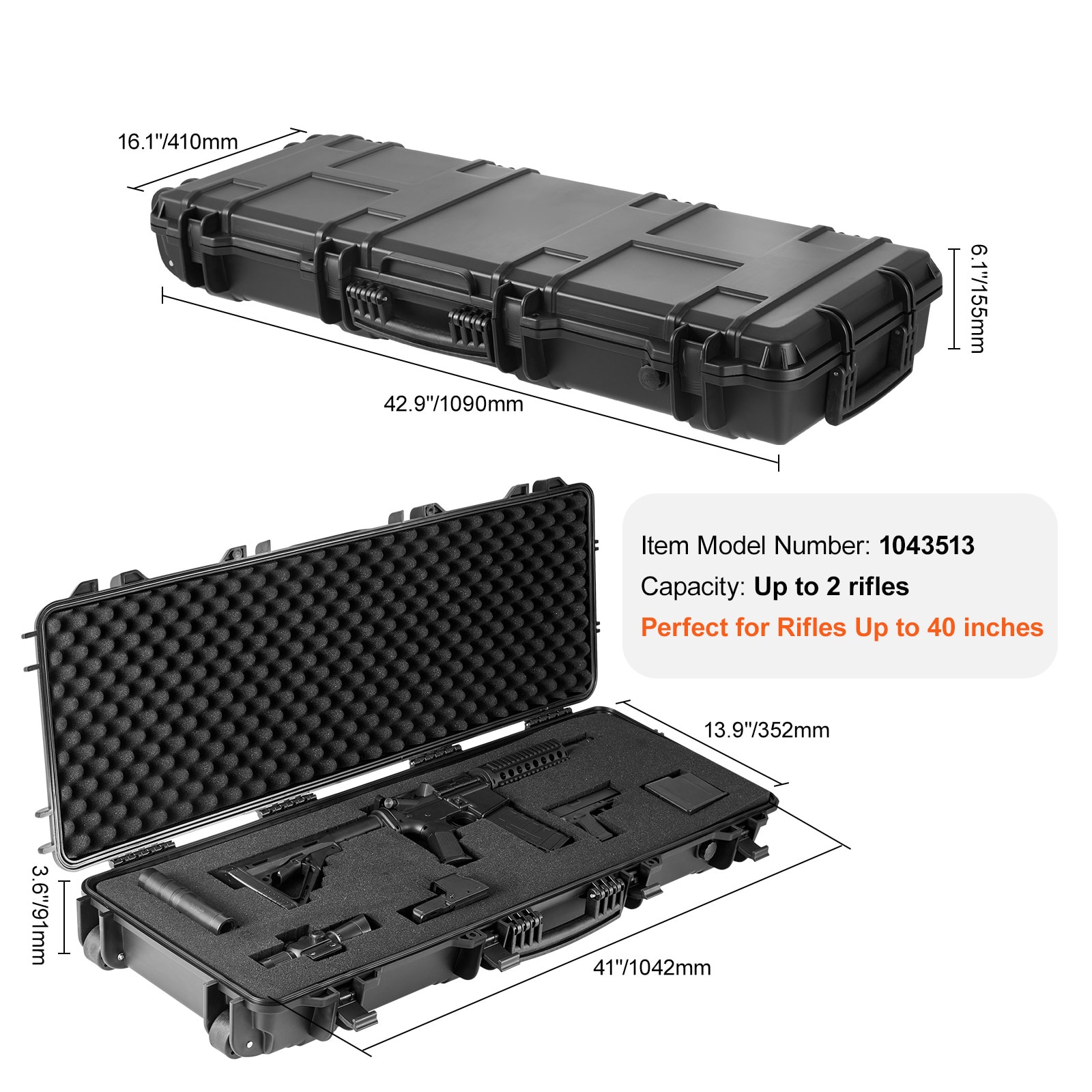 Tactical Range Case Hard Protective Storage With Wheels Waterproof_voghion.com